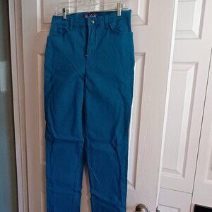 Gloria Vanderbilt Amanda Sz 10, Dark Teal, Hi Rise Pants, NWOT, 5 Pockets, Denim